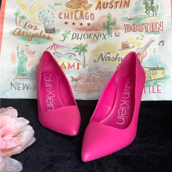 Calvin Klein Shoes - Calvin Klein Bubblegum Pink Barbie Pumps Heels Size 7.5